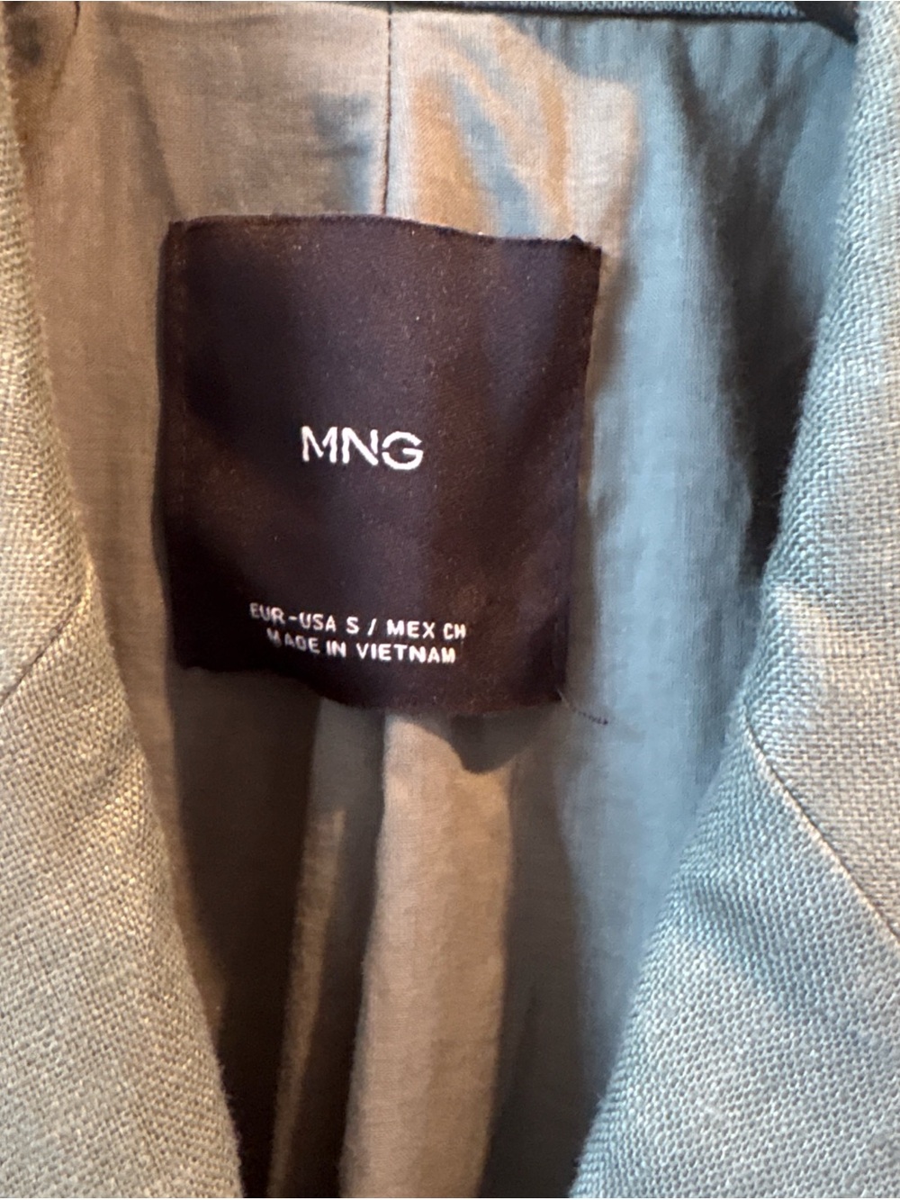 Mango Double-Breasted Blazer Sage Green NWT size Small retail $180 quiet luxury - Picture 3 of 7